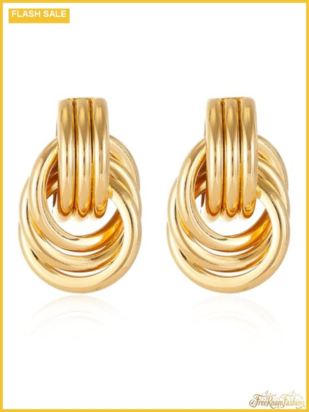 14K Gold Silver Plated Chunky Knot Drop Dangle Earrings Women Statement